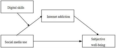 How does social media use impact subjective well-being? Examining the suppressing role of Internet addiction and the moderating effect of digital skills